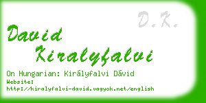 david kiralyfalvi business card